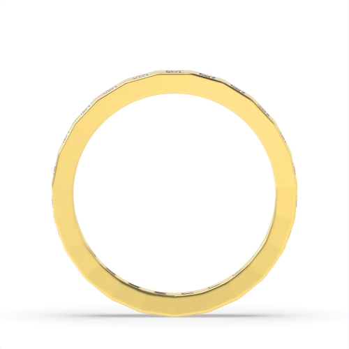Flush Setting Princess Yellow Gold Aurora bands Eternity Engagement Rings