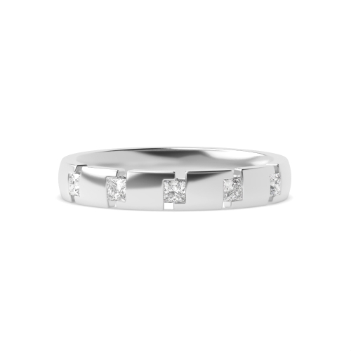 Channel Setting Princess Unusual Moissanite Eternity Engagement Rings