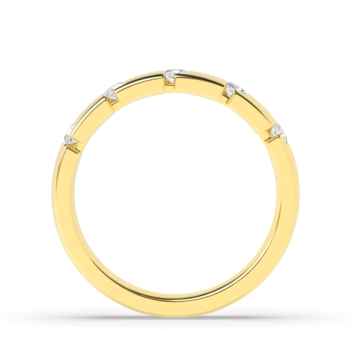 Channel Setting Princess Yellow Gold Unusual Eternity Engagement Rings