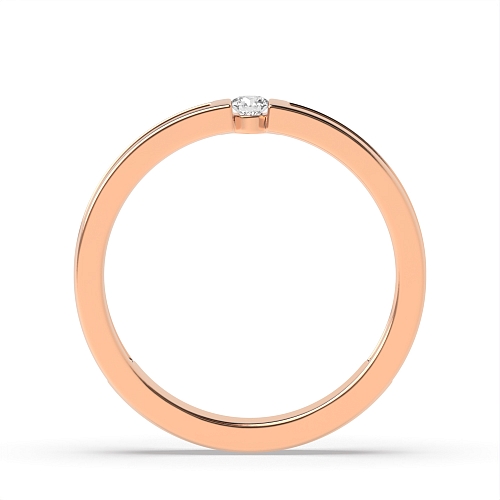 Channel Setting Round Rose Gold Double channel band Unusual Engagement Rings