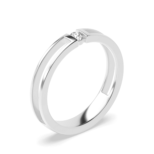 Setting Round Double Channel Band Solitaire Diamond Ring