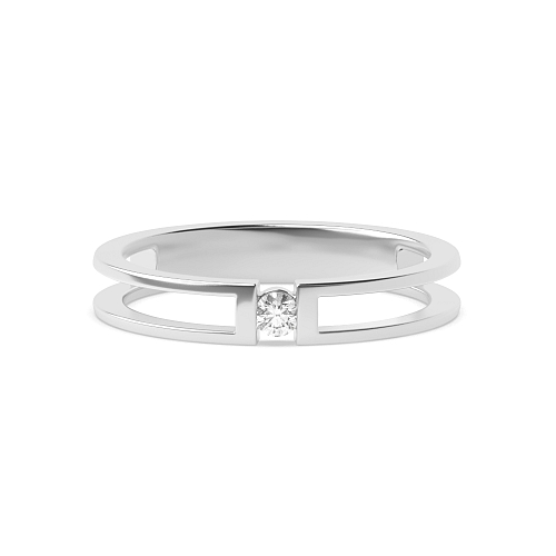 Setting Round Double Channel Band Solitaire Diamond Ring