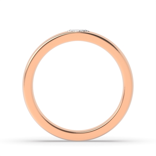 Flush Setting Marquise Rose Gold Soloshine Band Diamond Rings