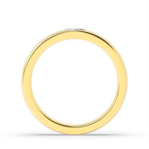 Flush Setting Marquise Yellow Gold Soloshine Band Diamond Rings