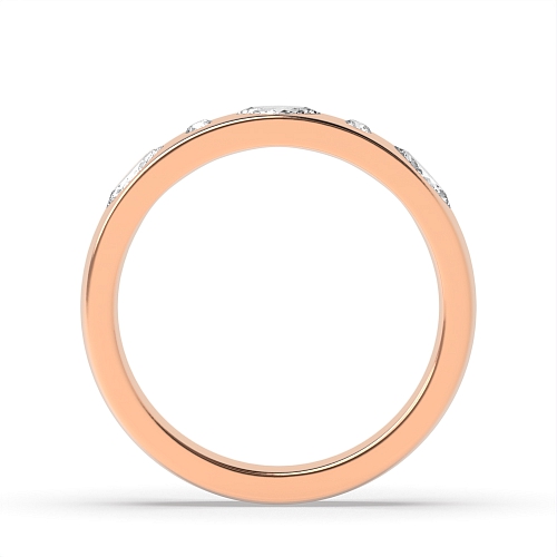 Flush Setting Marquise/Round Rose Gold Ciphervault Band Diamond Rings