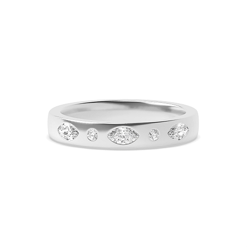 Flush Setting Marquise/Round Ciphervault Diamond Rings