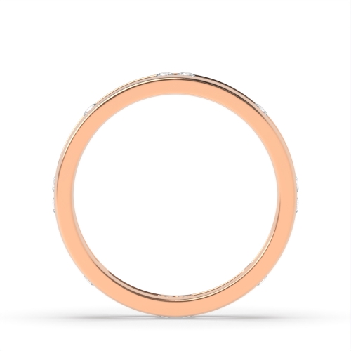 Channel Setting Round Rose Gold Stylish wedding Band Diamond Rings