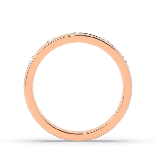 Channel Setting Round Rose Gold 4 stones Band Diamond Rings