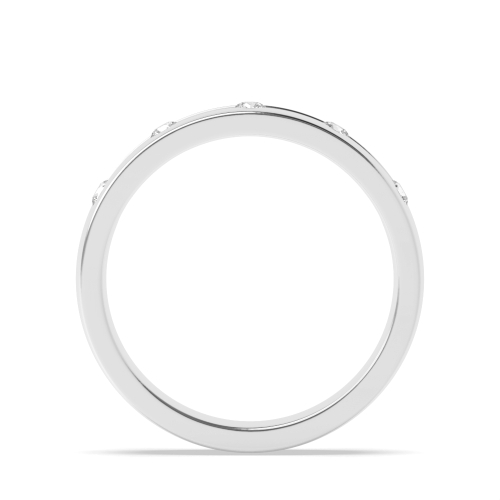 Channel Setting Round White Gold 4 stones Band Diamond Rings