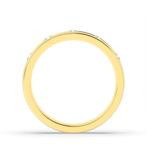Channel Setting Round Yellow Gold 4 stones Band Diamond Rings