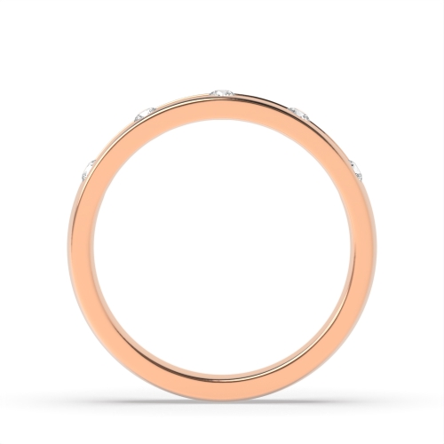 Channel Setting Round Rose Gold 5 stones Band Diamond Rings