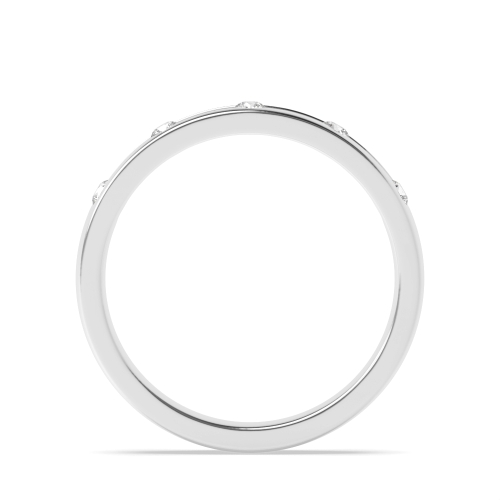 Channel Setting Round White Gold 5 stones Band Diamond Rings
