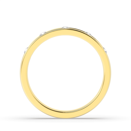 Channel Setting Round Yellow Gold 5 stones Band Diamond Rings