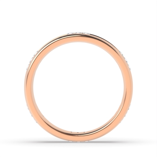 Channel Setting Round Rose Gold Clsuter Band Diamond Rings