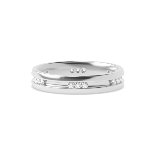 Channel Setting Round White Gold Clsuter Band Diamond Rings