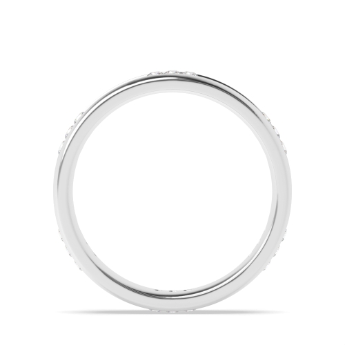 Channel Setting Round White Gold Clsuter Band Diamond Rings