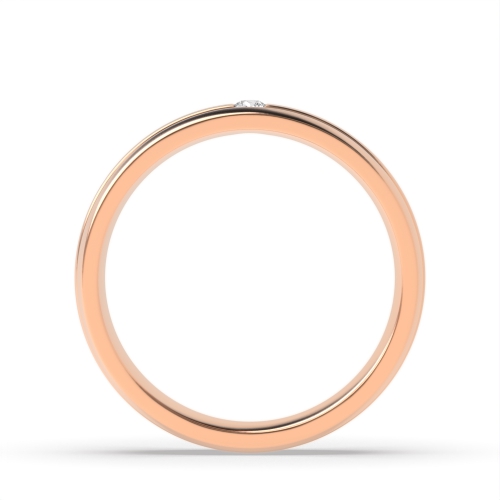 Flush Setting Round Rose Gold Cipherbox Band Diamond Rings