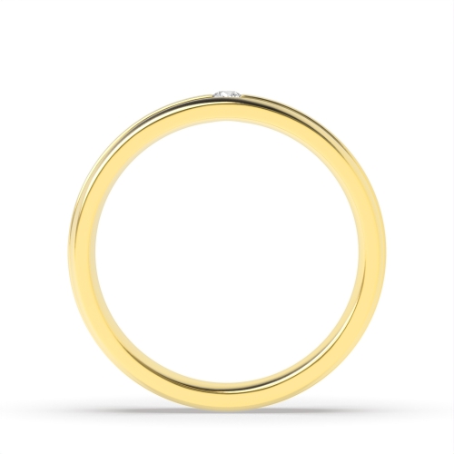 Flush Setting Round Yellow Gold Cipherbox Band Diamond Rings