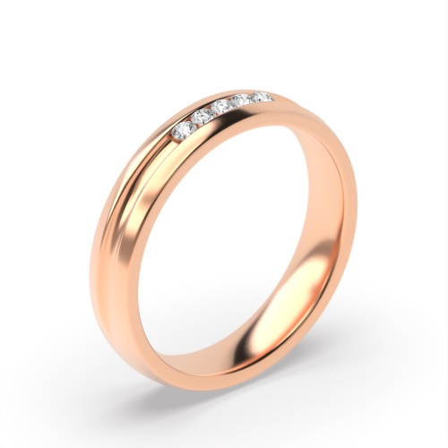 Channel Setting Round Rose Gold Celestial dance Band Diamond Rings