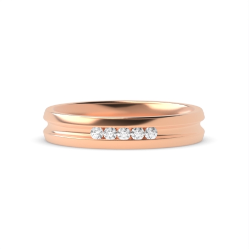 Channel Setting Round Rose Gold Celestial dance Band Diamond Rings