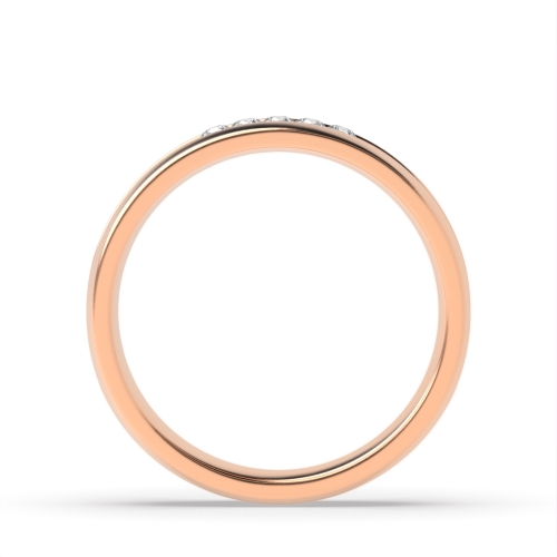 Channel Setting Round Rose Gold Celestial dance Band Diamond Rings