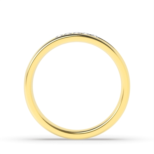 Channel Setting Round Yellow Gold Celestial dance Band Diamond Rings