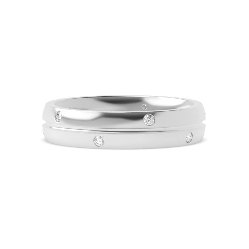 Flush Setting Round Zig zag Diamond Rings