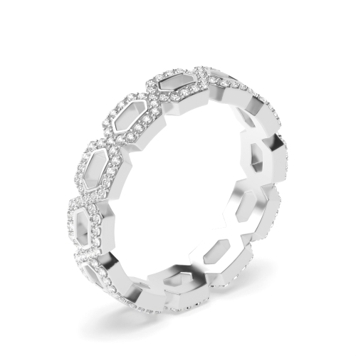 Pave Setting Round White Gold Ecliptic enigma Full Eternity Diamond Rings