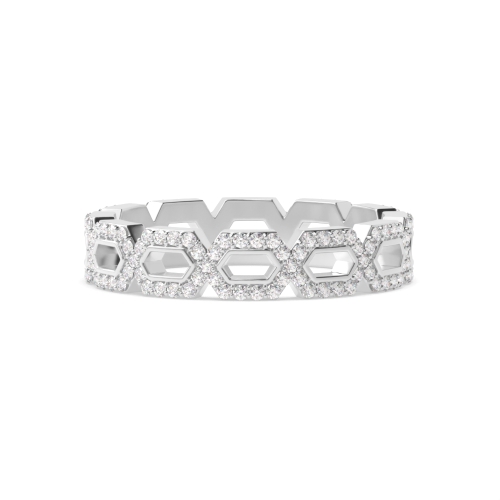 Pave Setting Round White Gold Ecliptic enigma Full Eternity Diamond Rings
