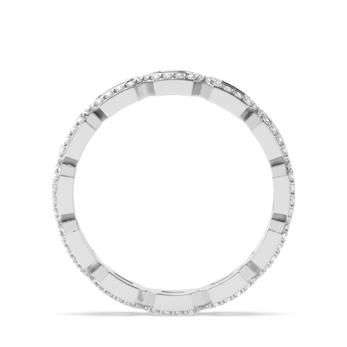 Pave Setting Round White Gold Ecliptic enigma Full Eternity Diamond Rings