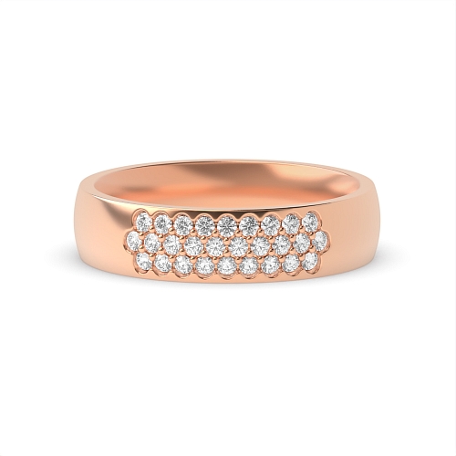Pave Setting Round Rose Gold Solar flare Eternity Diamond Rings