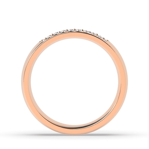 Pave Setting Round Rose Gold Solar flare Eternity Diamond Rings