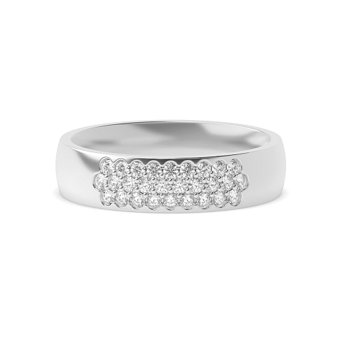 Pave Setting Round Solar flare Half Eternity Diamond Rings
