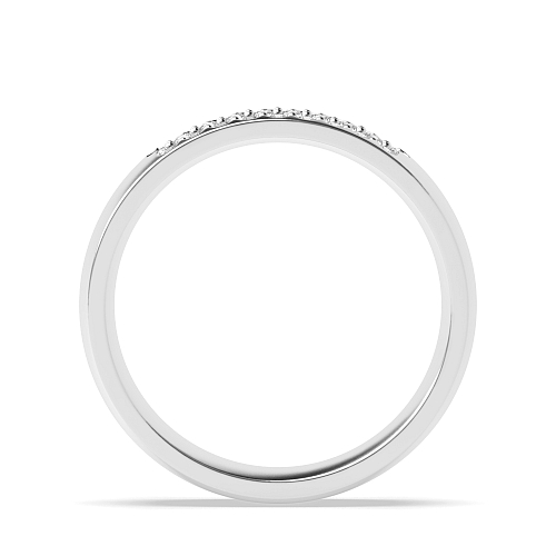 Pave Setting Round Solar flare Half Eternity Diamond Rings