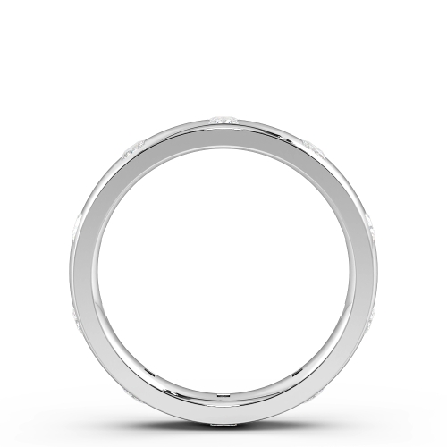 Flush Setting Princess Shape Classic Diamond Wedding Ring (3.50mm)