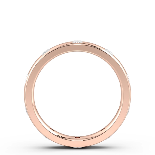 Flush Setting Princess Rose Gold Soleilcharm Band Diamond Rings