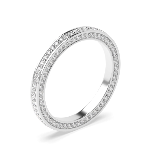 Pave Setting Round White Gold Full Eternity Wedding Rings & Bands
