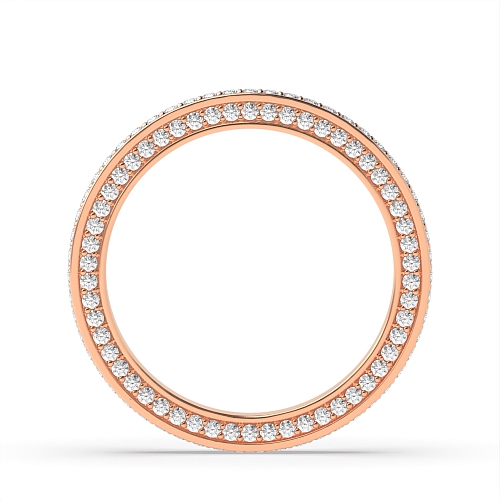Pave Setting Round Rose Gold Exclusive Eternity Diamond Rings
