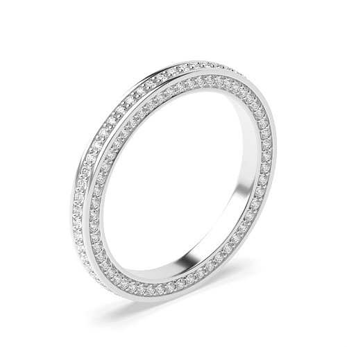 Pave Setting Round White Gold Exclusive Full Eternity Diamond Rings