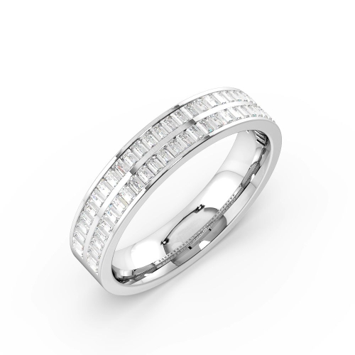 Channel Setting Baguette Shape 2 Row Full Diamond Eternity Ring (4.30mm)