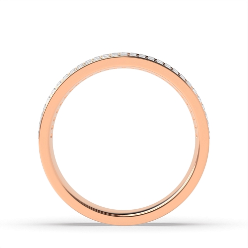 Channel Setting Baguette Rose Gold 2 row Eternity Diamond Rings