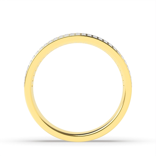 Channel Setting Baguette Yellow Gold 2 row Eternity Diamond Rings
