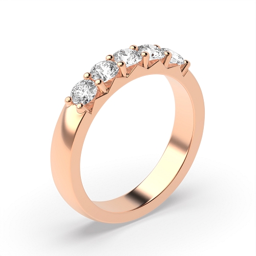 4 Prong Round Rose Gold Twilight bands Diamond Rings