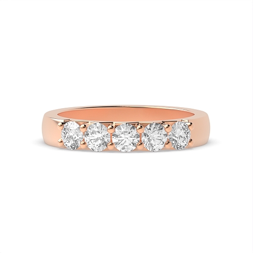 4 Prong Round Rose Gold Twilight bands Diamond Rings