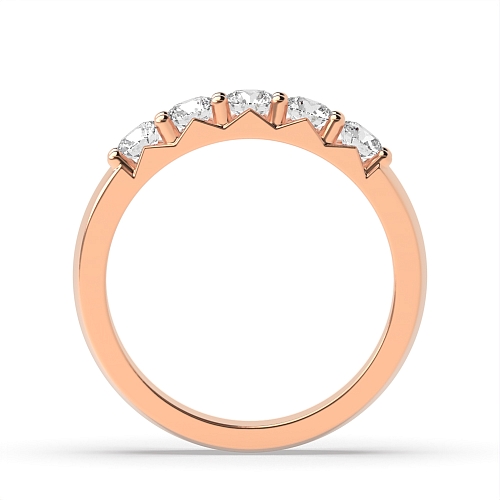 4 Prong Round Rose Gold Twilight bands Diamond Rings