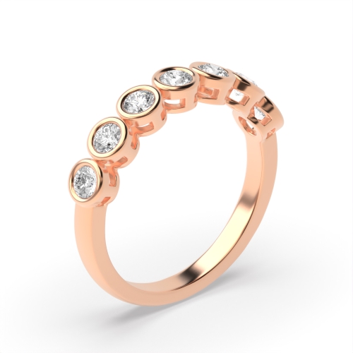 Bezel Setting Round Rose Gold Starlight orbit Eternity Diamond Rings