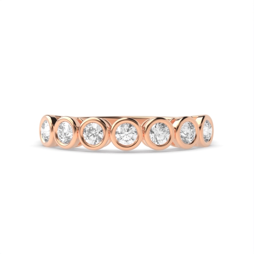 Bezel Setting Round Rose Gold Starlight orbit Eternity Diamond Rings
