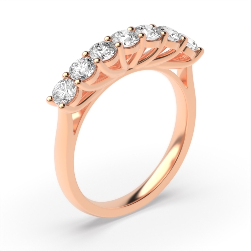 Round Rose Gold Ether cascade Diamond Rings