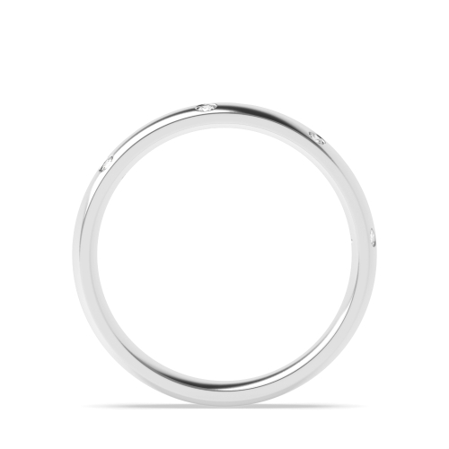 Channel Setting Round White Gold Court Band Diamond Rings