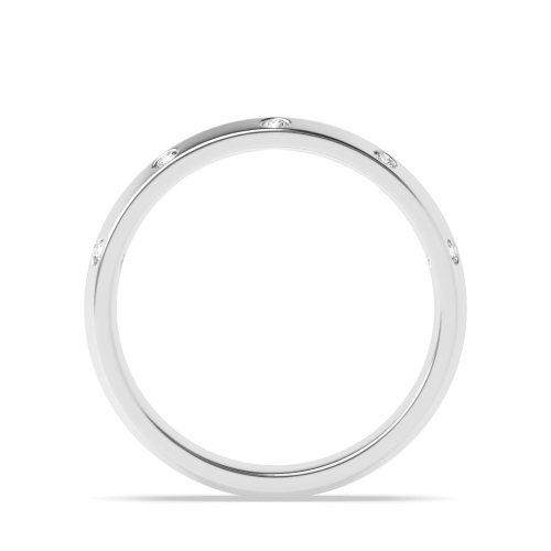 Channel Setting Round White Gold Knife edge one sided diamond Band Diamond Rings